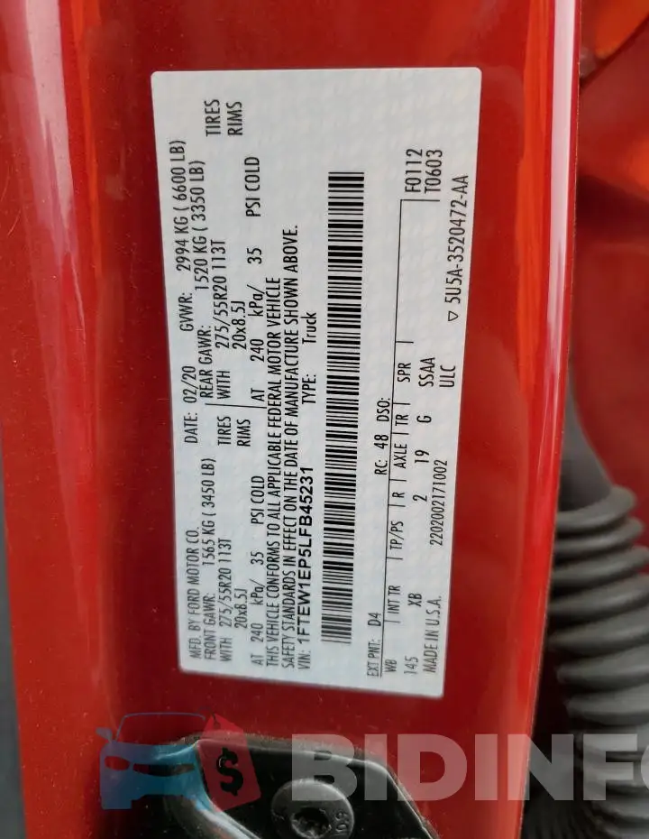 1FTEW1EP5LFB45231 Photo# 12