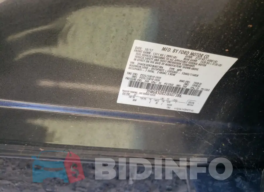 2FMGK5D82JBA07386 Photo# 14