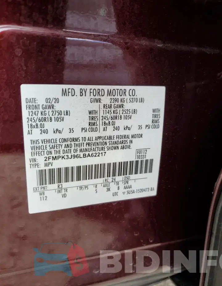2FMPK3J96LBA62217 Photo# 14