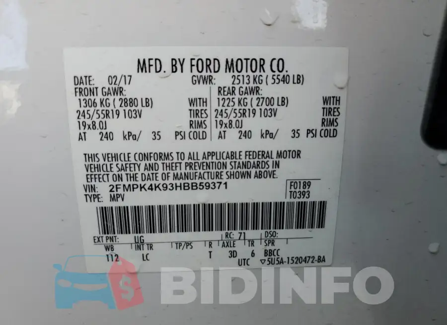 2FMPK4K93HBB59371 Photo# 14
