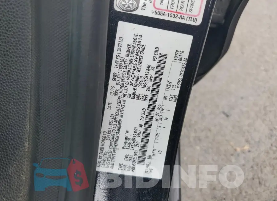 3FADP4EEXFM223814 Photo# 12