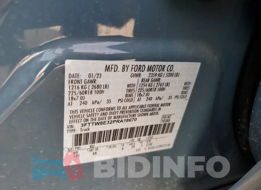 3FTTW8E32PRA18670 Photo# 12