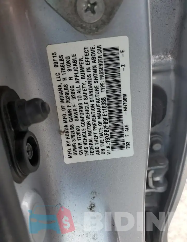 19XFB2F89FE116388 Photo# 12