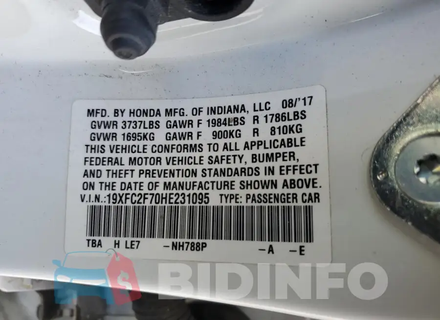 19XFC2F70HE231095 Photo# 12