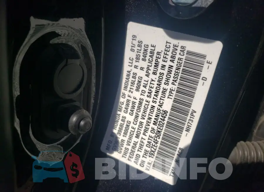 19XZE4F50KE024456 Photo# 12