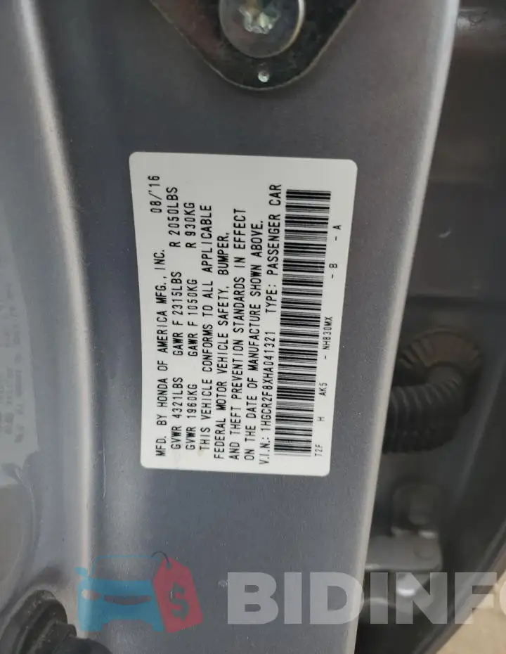 1HGCR2F8XHA041321 Photo# 12