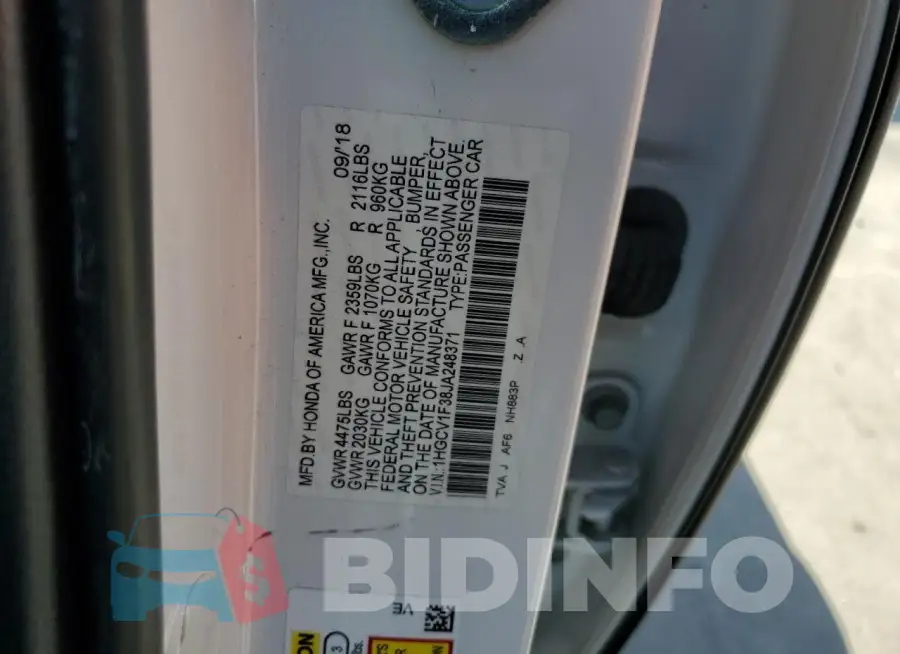 1HGCV1F38JA248371 Photo# 12