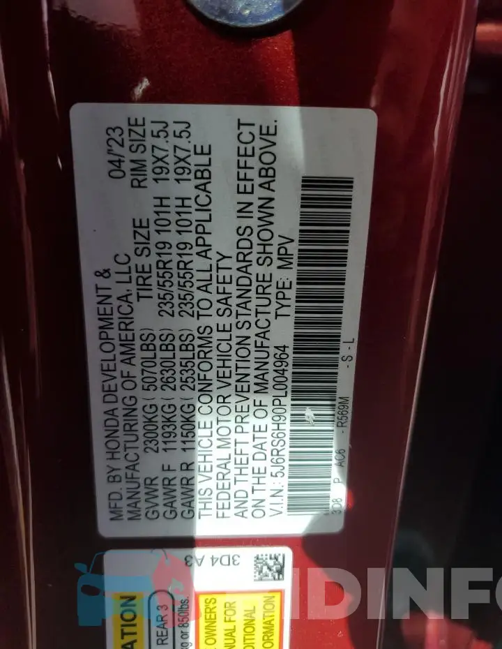 5J6RS6H90PL004964 Photo# 13