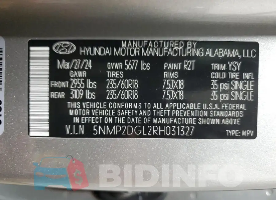 5NMP2DGL2RH031327 Photo# 13