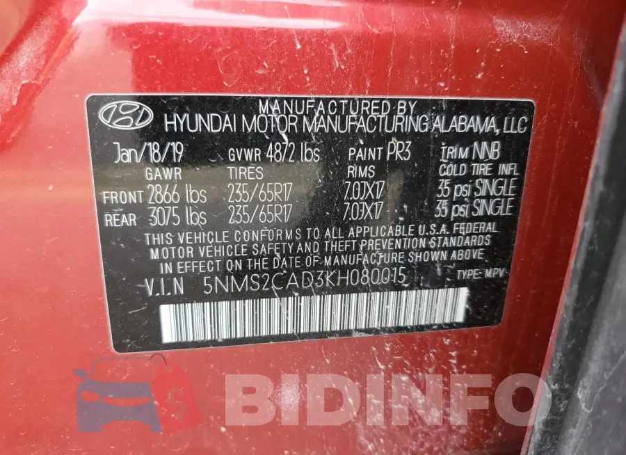 5NMS2CAD3KH080015 Photo# 13