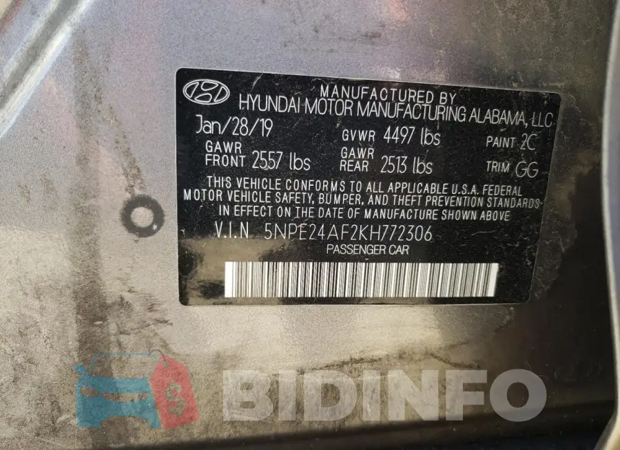 5NPE24AF2KH772306 Photo# 12