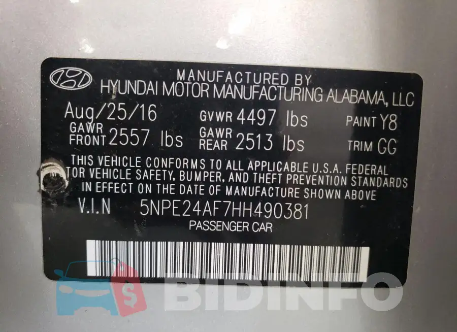 5NPE24AF7HH490381 Photo# 12