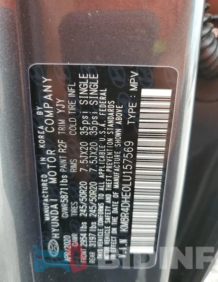 KM8R4DHE0LU157569 Photo# 14