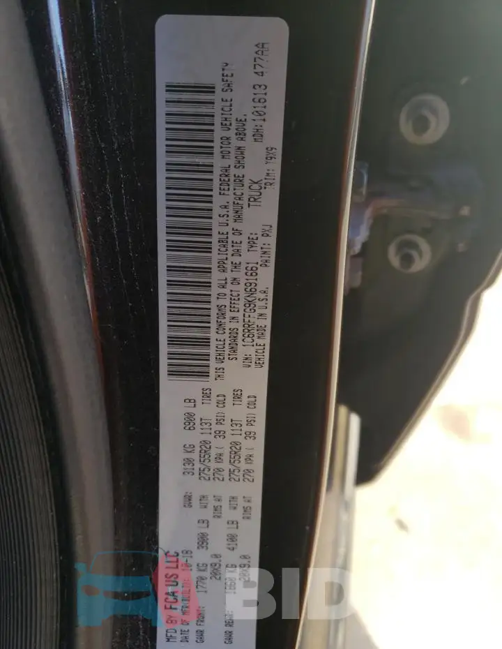 1C6RRFFG9KN691661 Photo# 12
