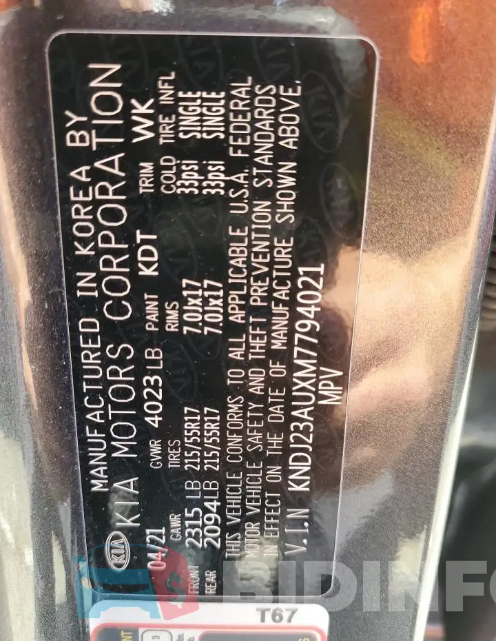KNDJ23AUXM7794021 Photo# 13