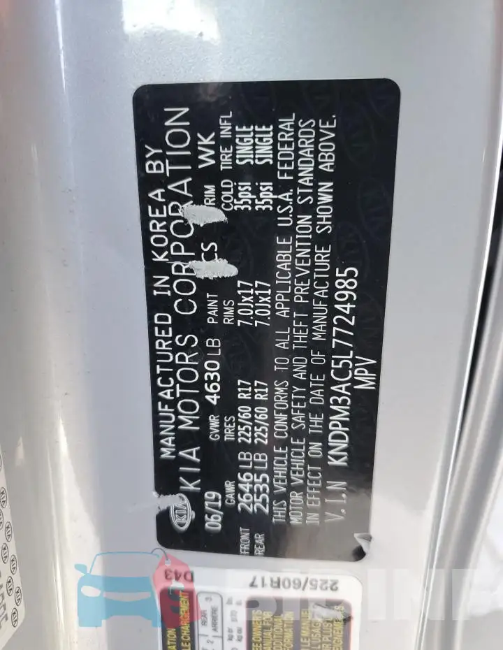 KNDPM3AC5L7724985 Photo# 12