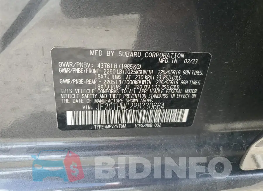 JF2GTHMC2P8330664 Photo# 13