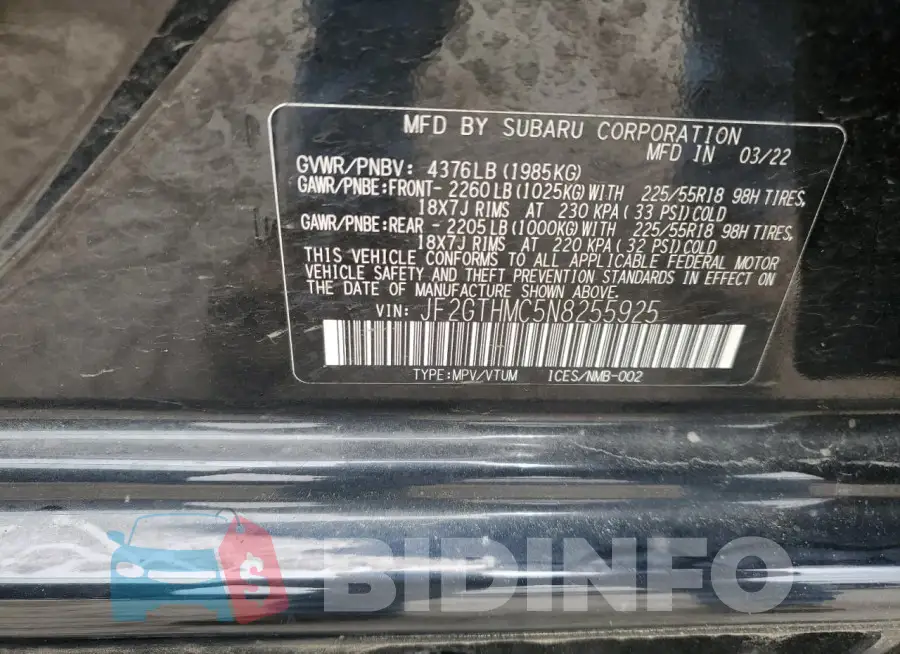 JF2GTHMC5N8255925 Photo# 13