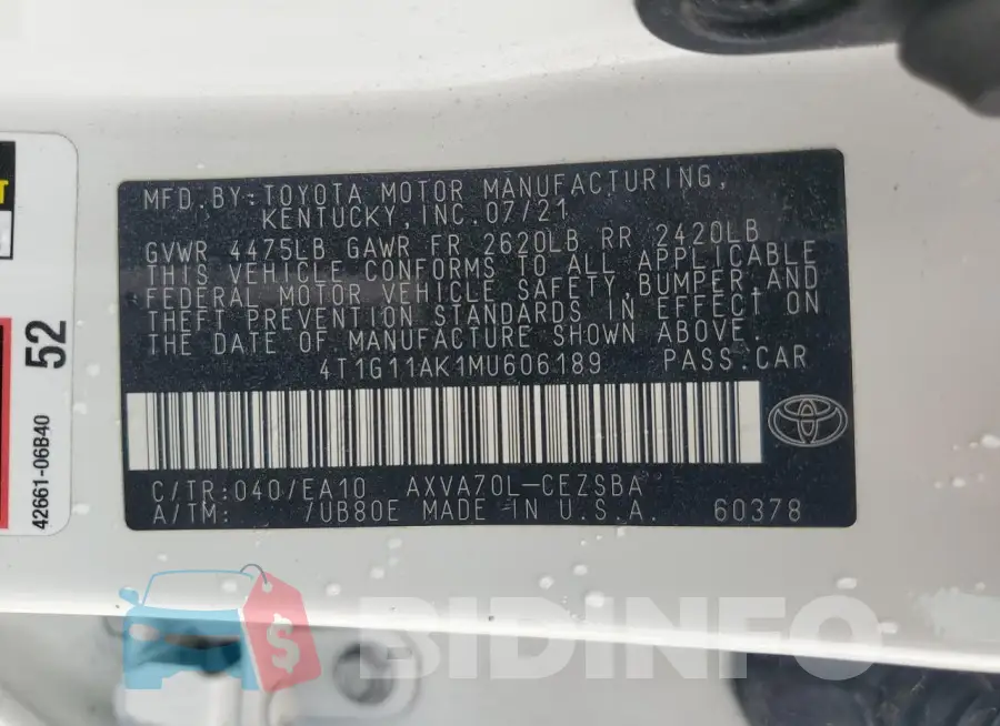 4T1G11AK1MU606189 Photo# 12