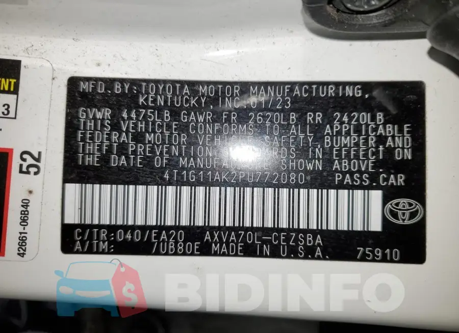 4T1G11AK2PU772080 Photo# 13