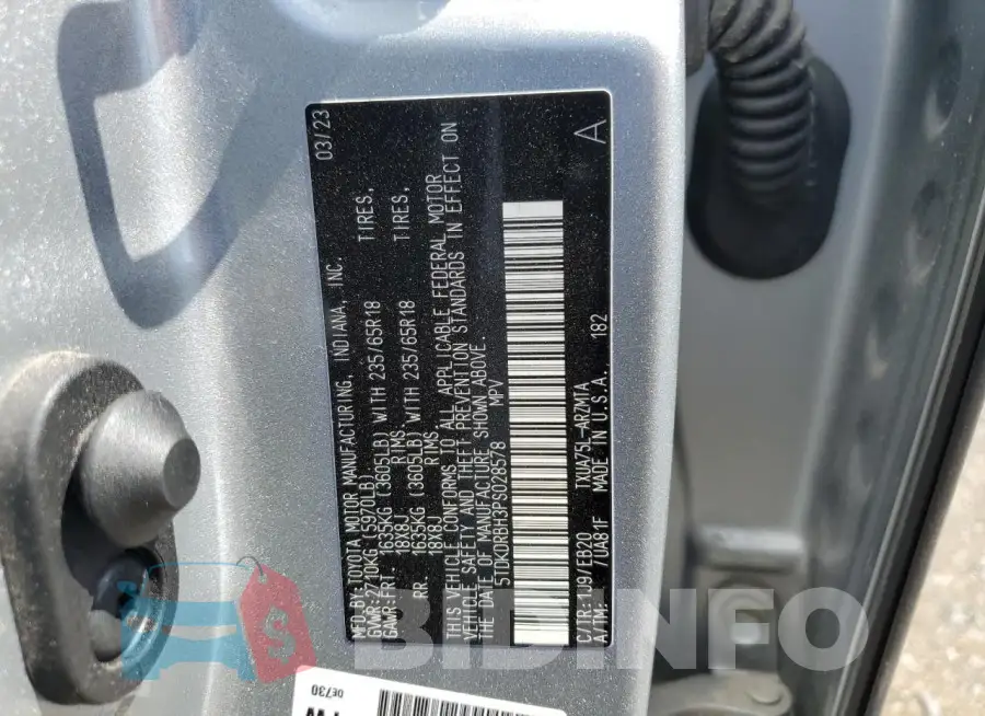 5TDKDRBH3PS028578 Photo# 13