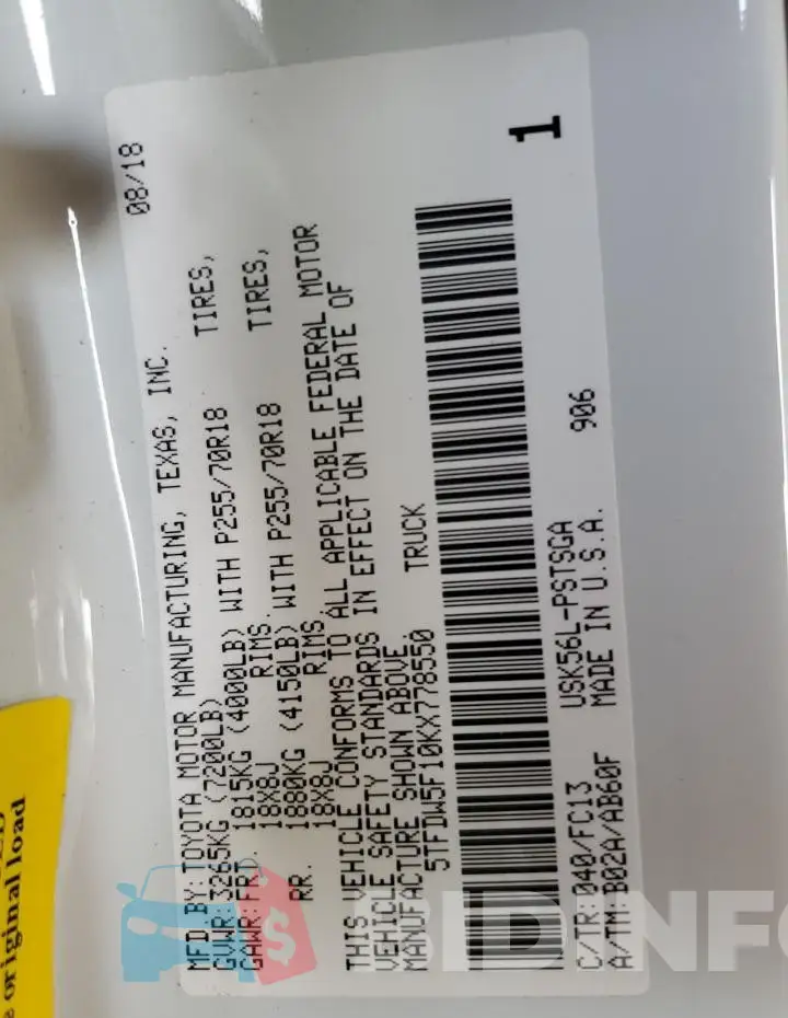 5TFDW5F10KX778550 Photo# 13