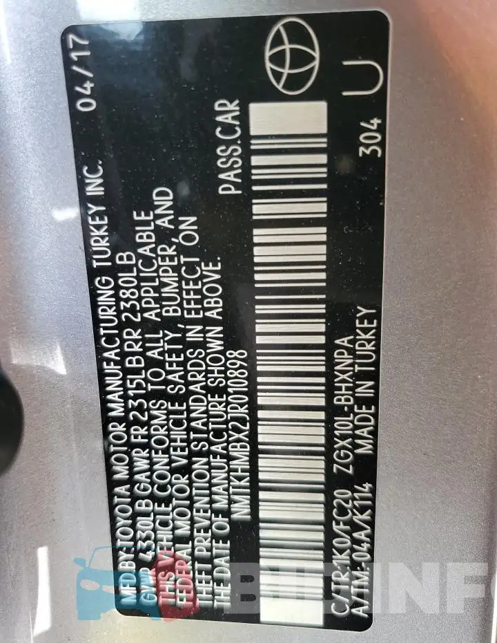 NMTKHMBX2JR010898 Photo# 13