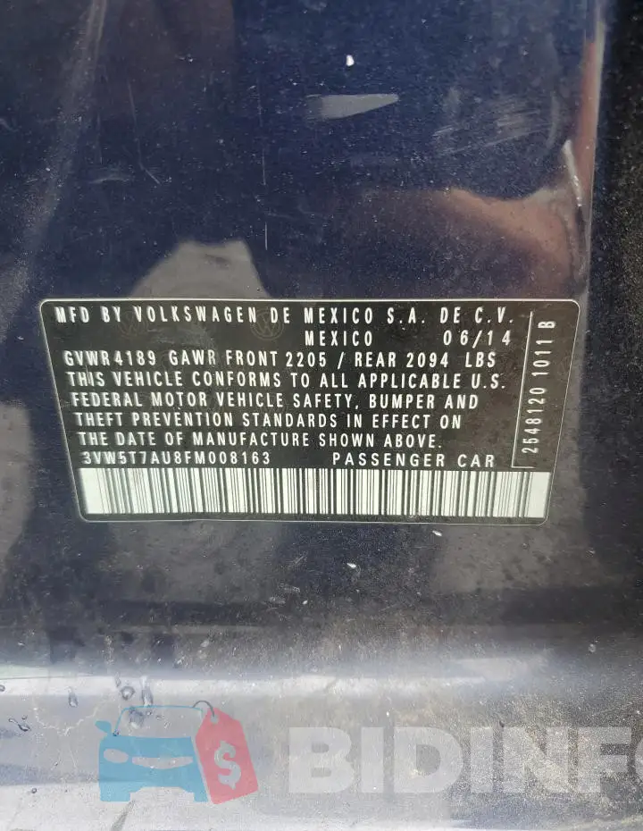 3VW5T7AU8FM008163 Photo# 12