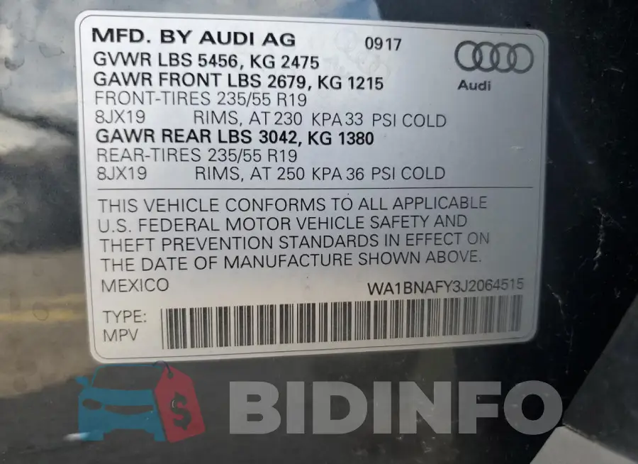 WA1BNAFY3J2064515 Photo# 14