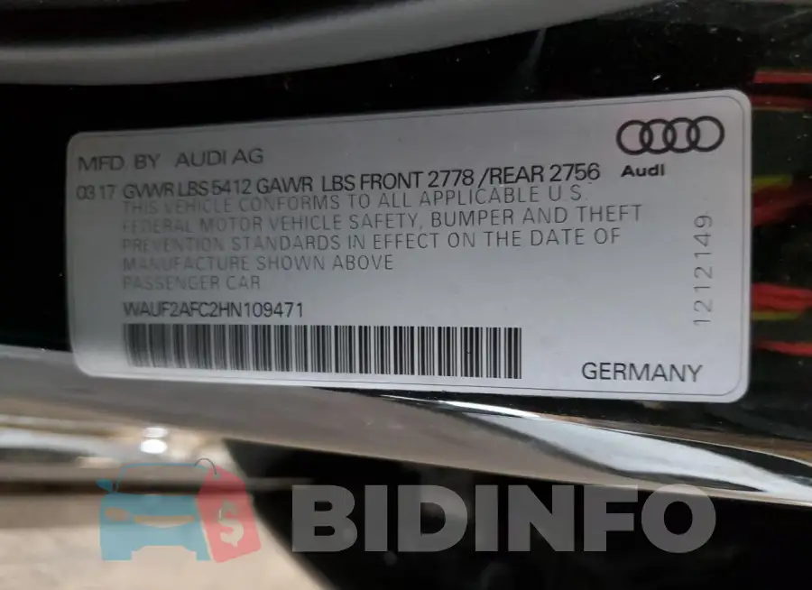 WAUF2AFC2HN109471 Photo# 12