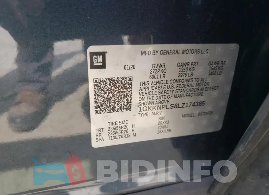 1GKKNPLS8LZ174385 Photo# 13