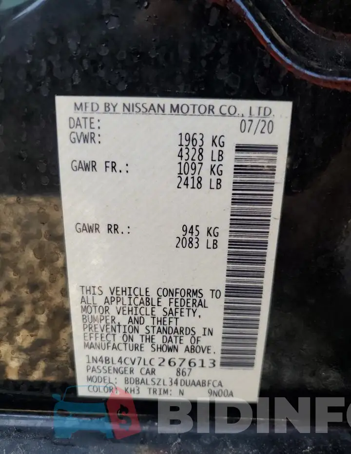 1N4BL4CV7LC267613 Photo# 12