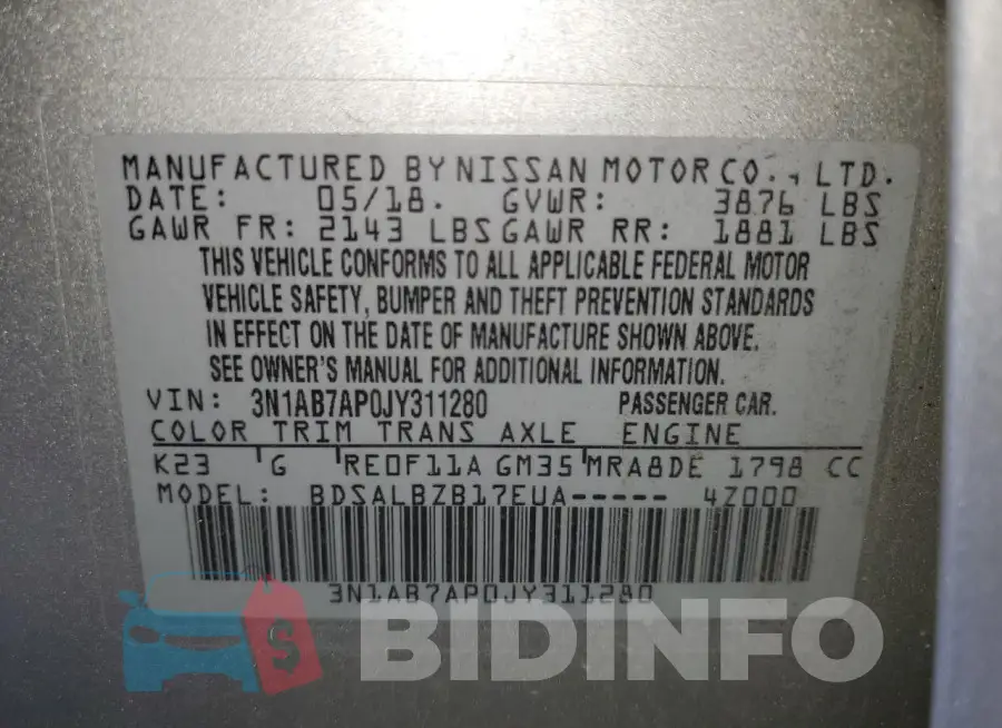 3N1AB7AP0JY311280 Photo# 12