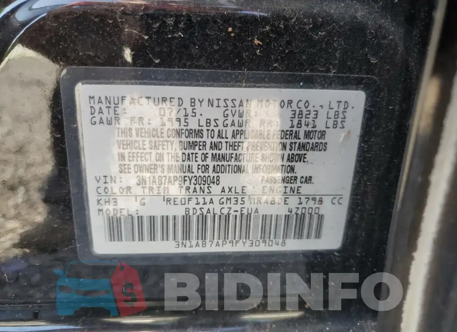 3N1AB7AP9FY309048 Photo# 12