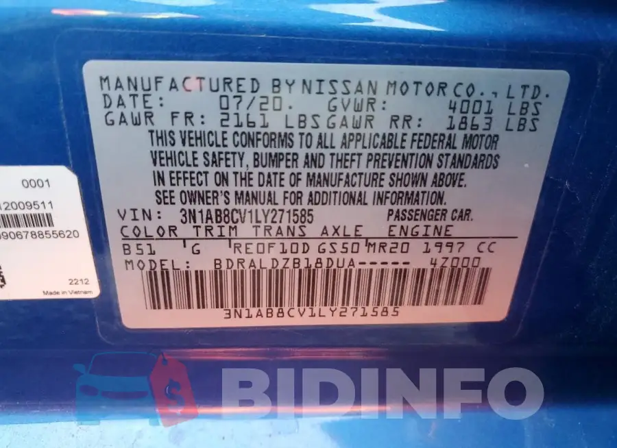 3N1AB8CV1LY271585 Photo# 12