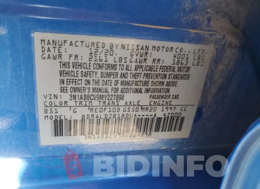 3N1AB8CV9MY227898 Photo# 12