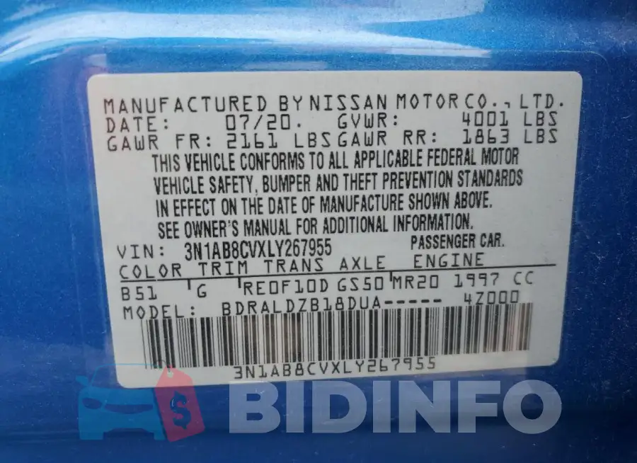 3N1AB8CVXLY267955 Photo# 12