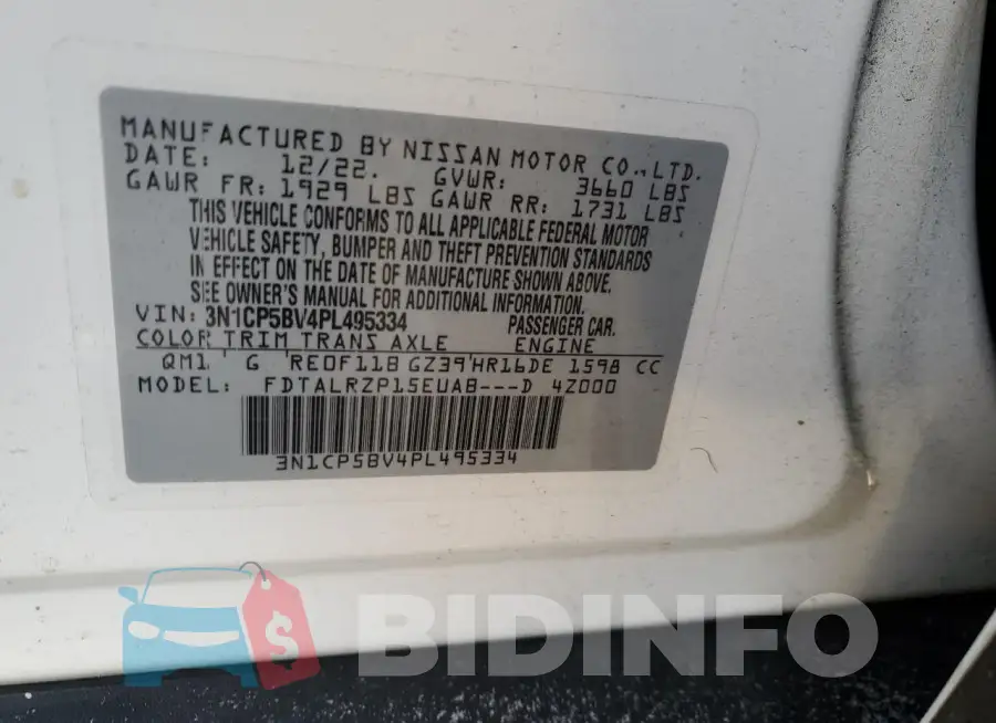 3N1CP5BV4PL495334 Photo# 12