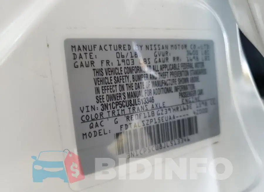 3N1CP5CU8JL513346 Photo# 14