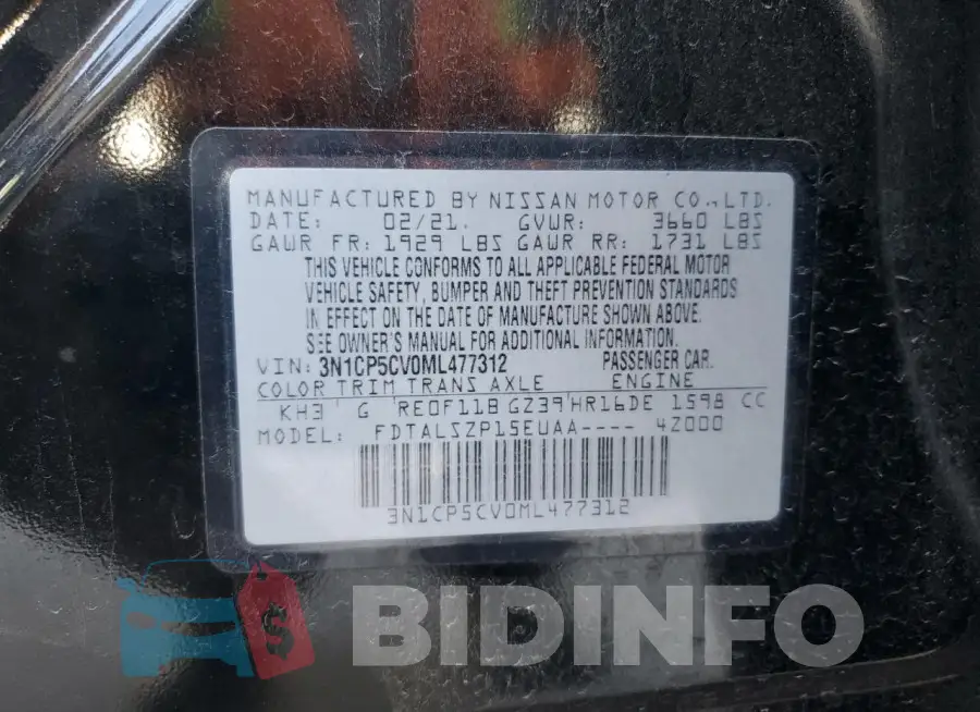 3N1CP5CV0ML477312 Photo# 13