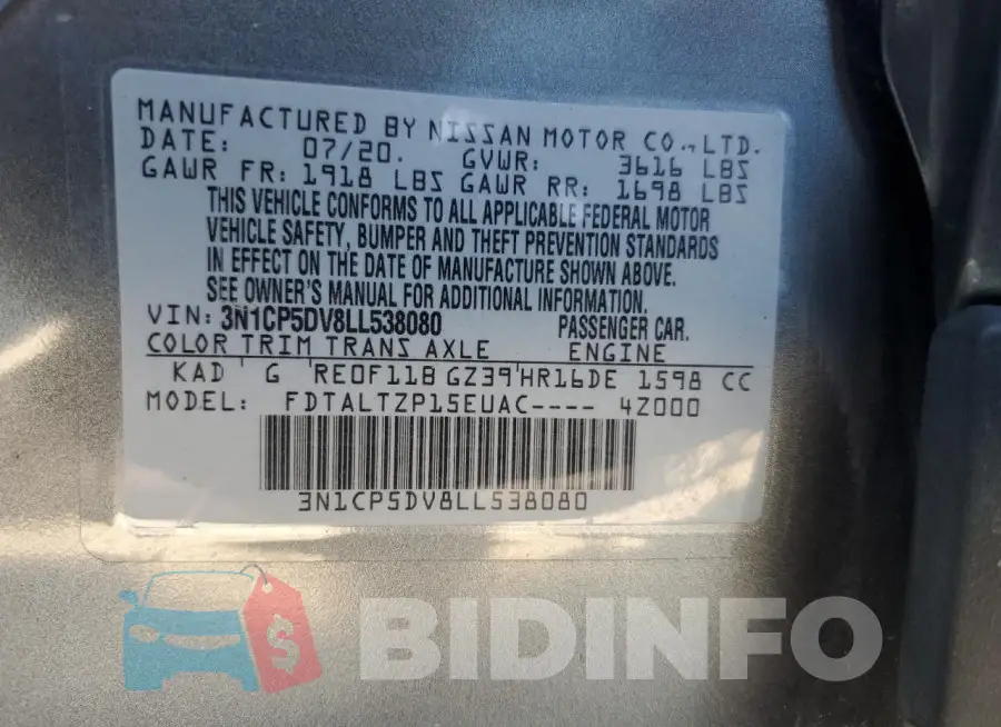 3N1CP5DV8LL538080 Photo# 13