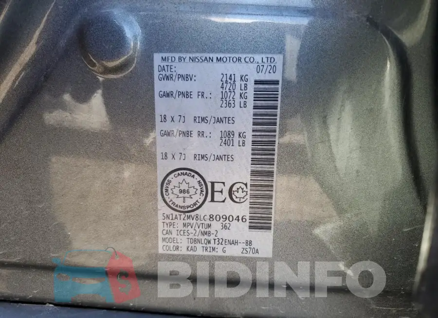 5N1AT2MV8LC809046 Photo# 13