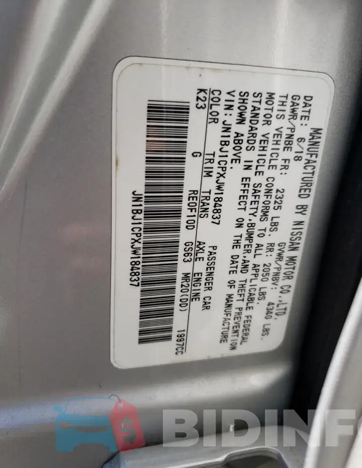 JN1BJ1CPXJW184837 Photo# 13
