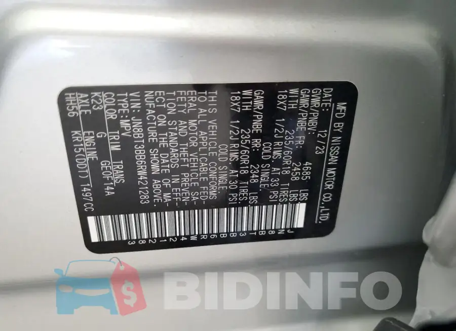 JN8BT3BB6RW421283 Photo# 13