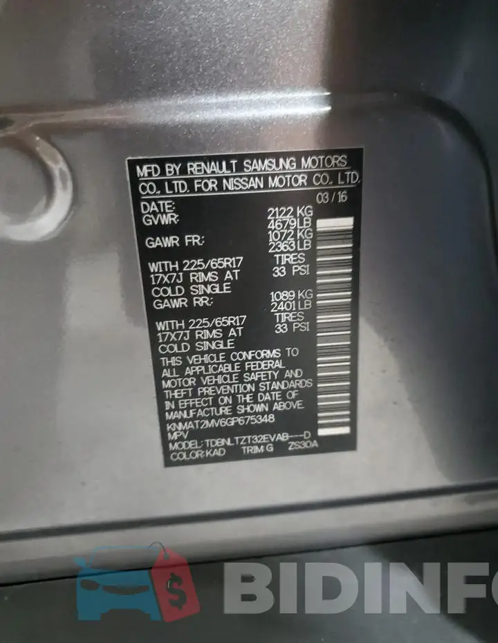KNMAT2MV6GP675348 Photo# 13