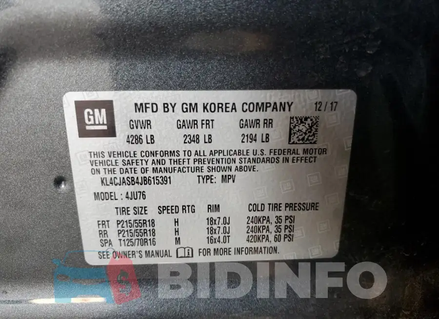 KL4CJASB4JB615391 Photo# 12