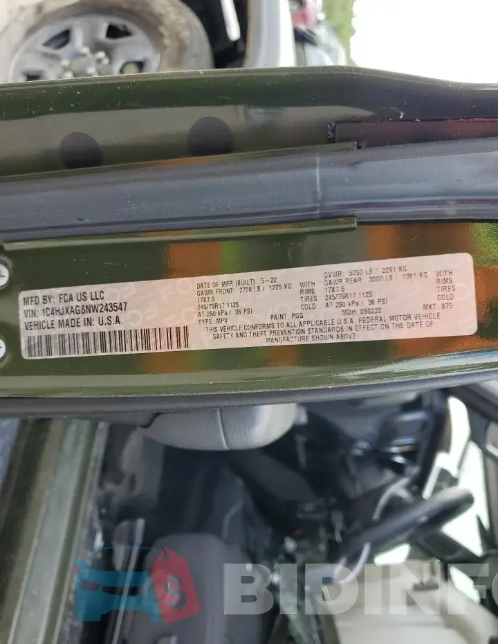 1C4HJXAG8NW243547 Photo# 13