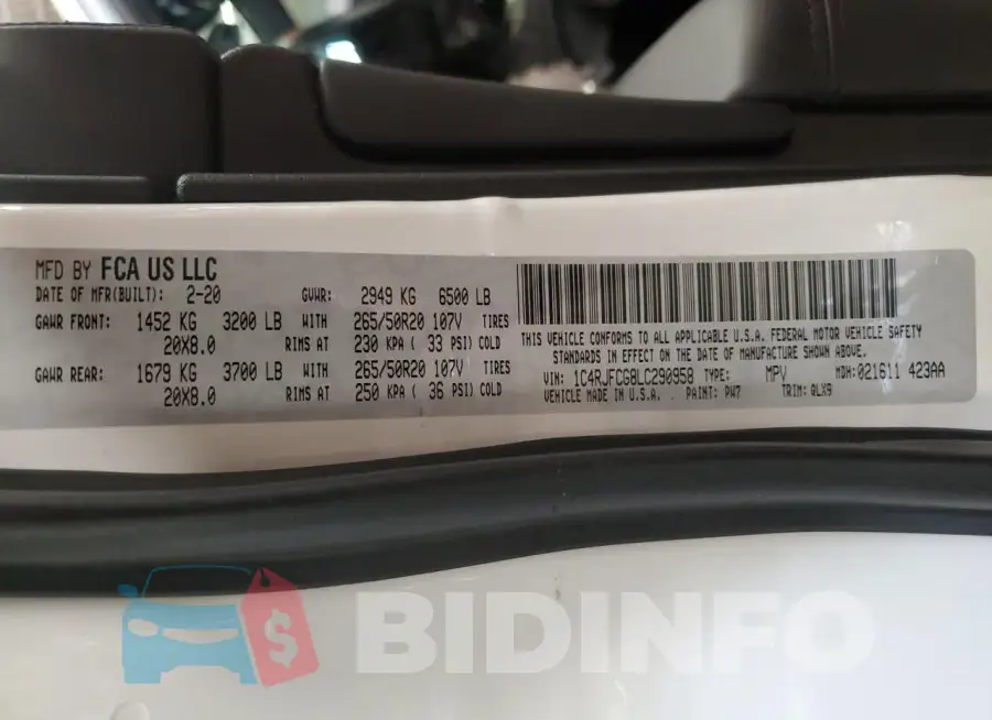 1C4RJFCG8LC290958 Photo# 14