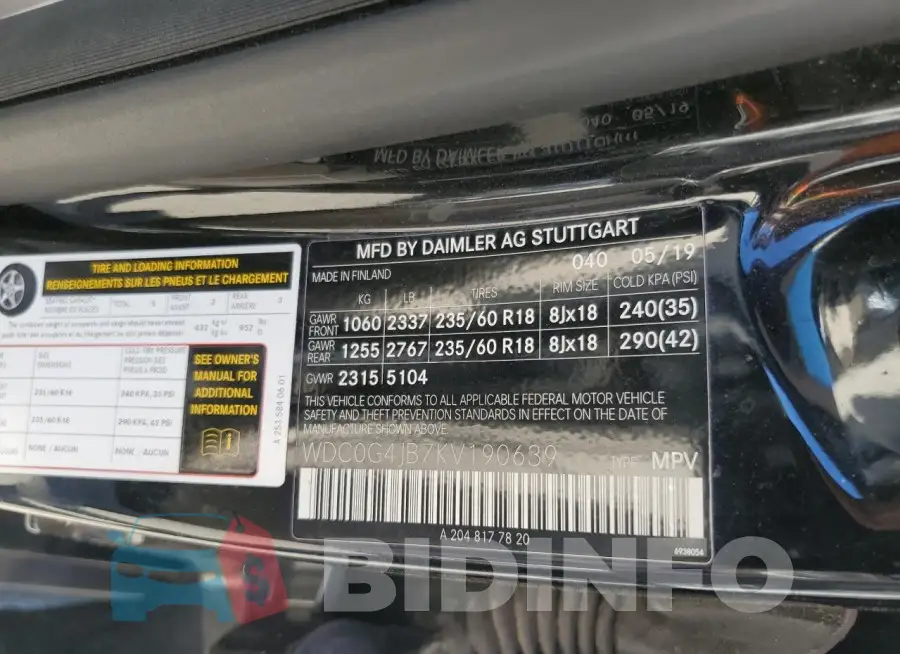 WDC0G4JB7KV190639 Photo# 13