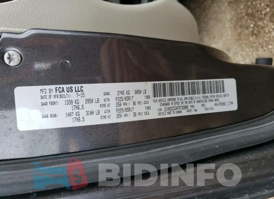 2C4RDGCGXFR732809 Photo# 13